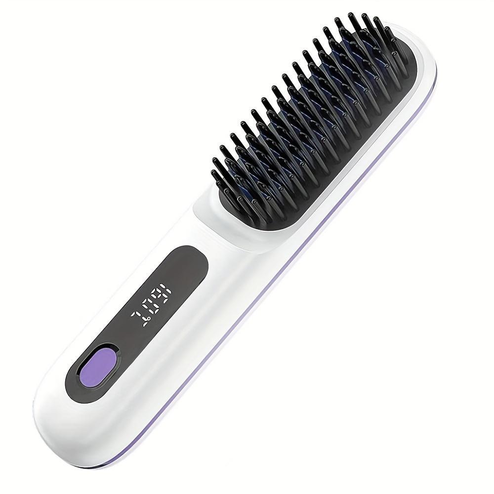 USB Wireless Household Electric Hair Straightening Comb for Both Straightening and Curling - Anaya Beauty