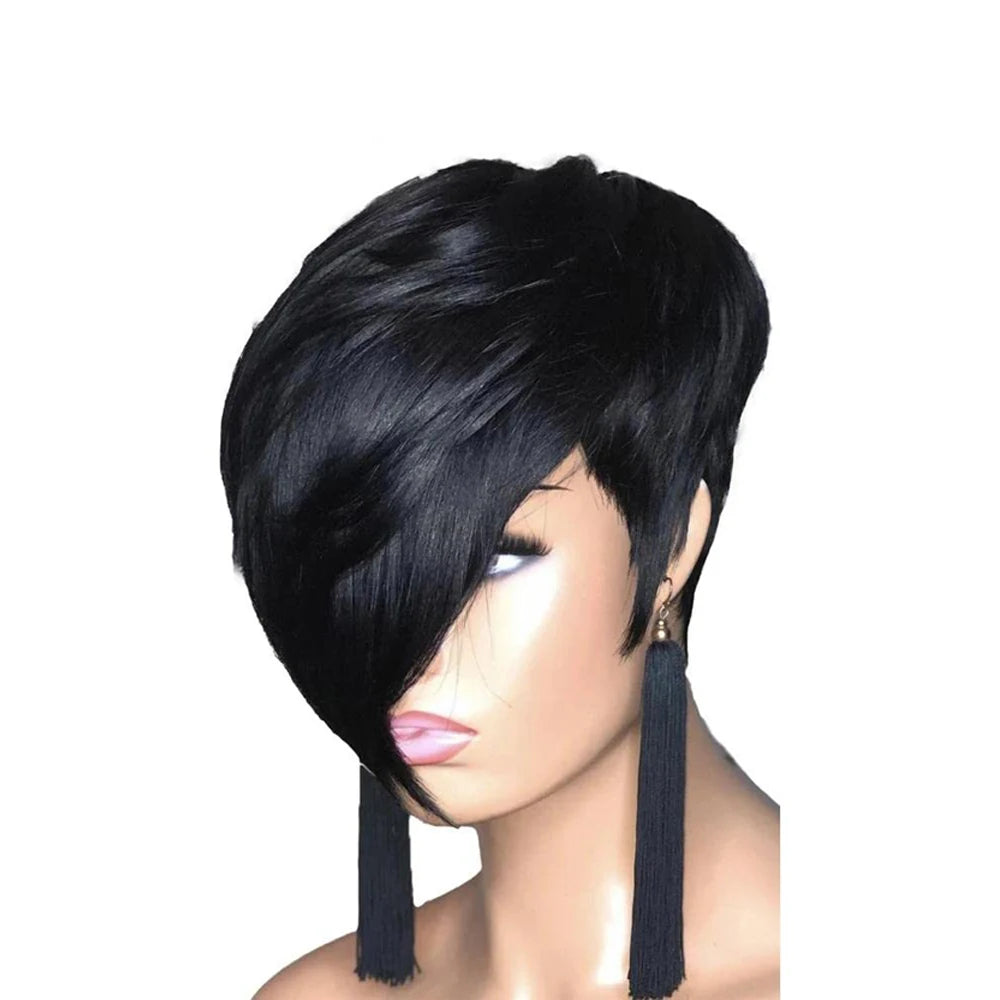 Short Black Wig Short Wavy Bob Hair Wigs Synthetic Bob Wigs for Black Women Short Hair Wigs for Black Womne Fashion Bob Wig