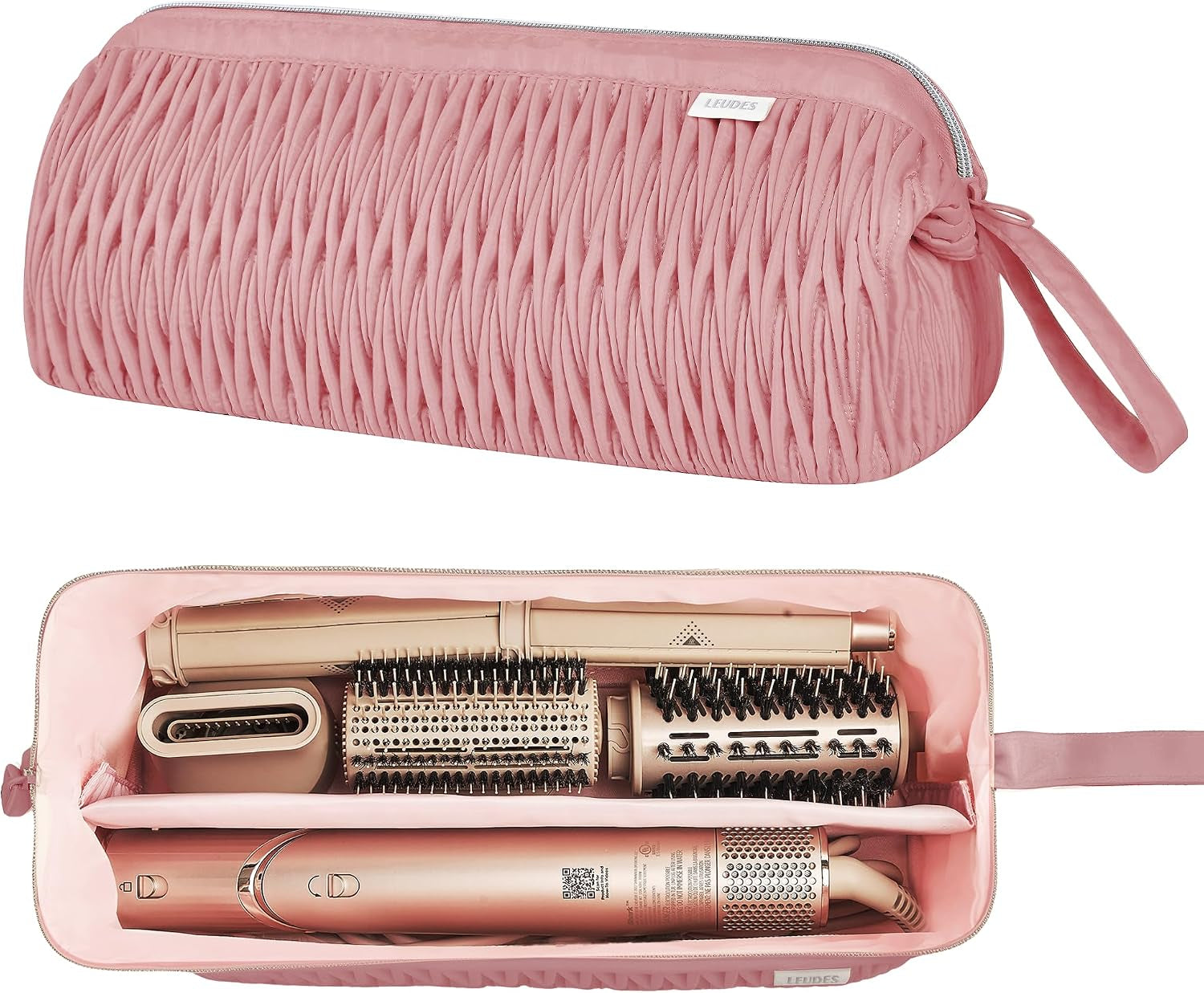Anaya's Beauty Airwrap Travel Case for Shark Hair Dryer and Airstraight Flex Style Hair Attachment - Dark Pink Organizer for Curling Iron Accessories