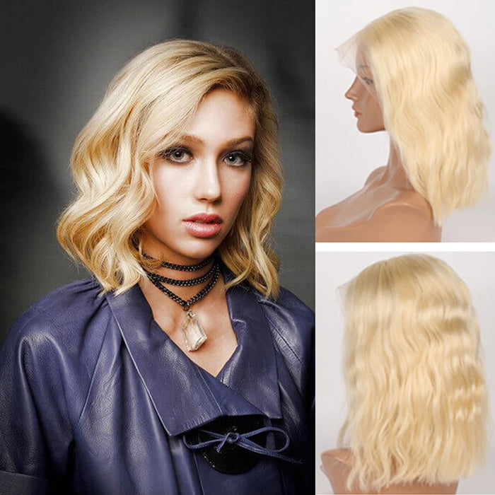 150% Density 13X4 Pre-Plucked Lace Frontal Bob Wig Body Wave #613