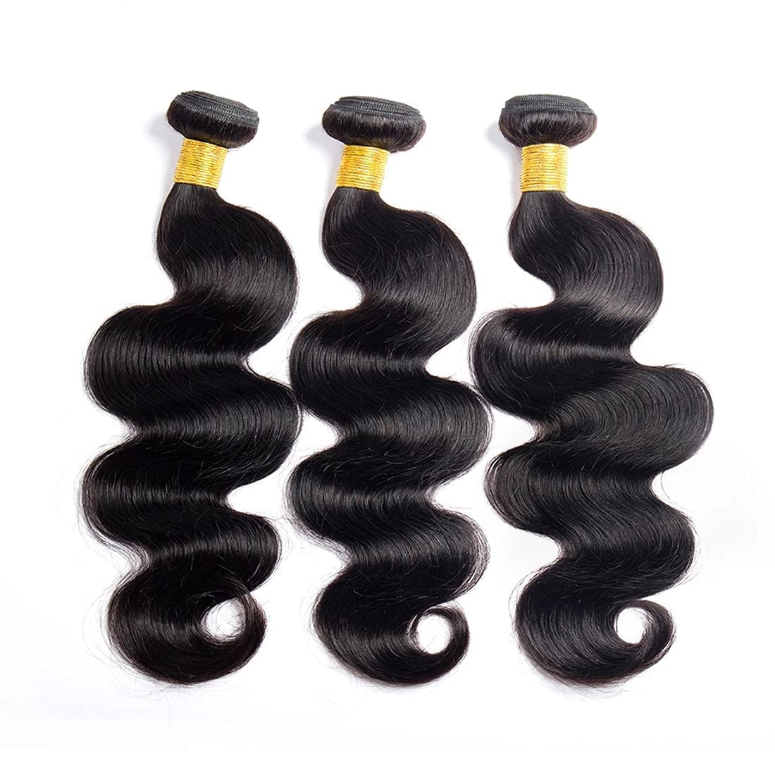 Body Wave Human Hair Bundles Unprocessed Brazilian Virgin Hair Bundles Natural Color Human Hair Quick Weave Hair Extension, 20 22 24