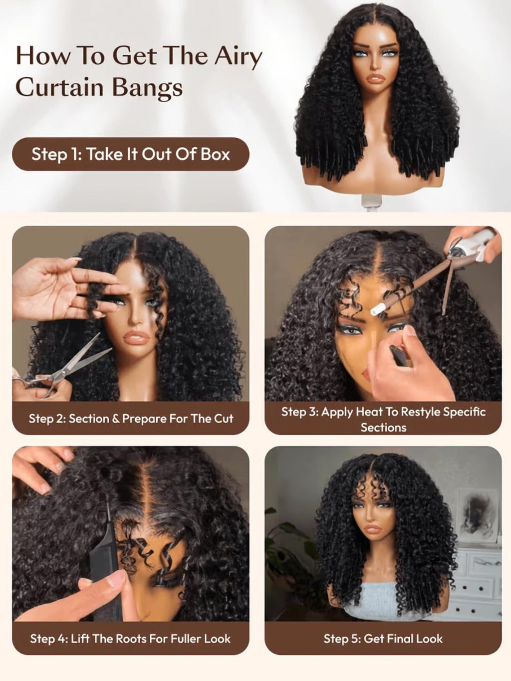 Burmese Curly Glueless Wigs Human Hair with Finger Coil 16” | No Slip Drawstring Wig 7X5 Bye Bye Knots Lace Closure for Women Beginners Pre Cut/Plucked/Bleached Ready to Go Natural Black