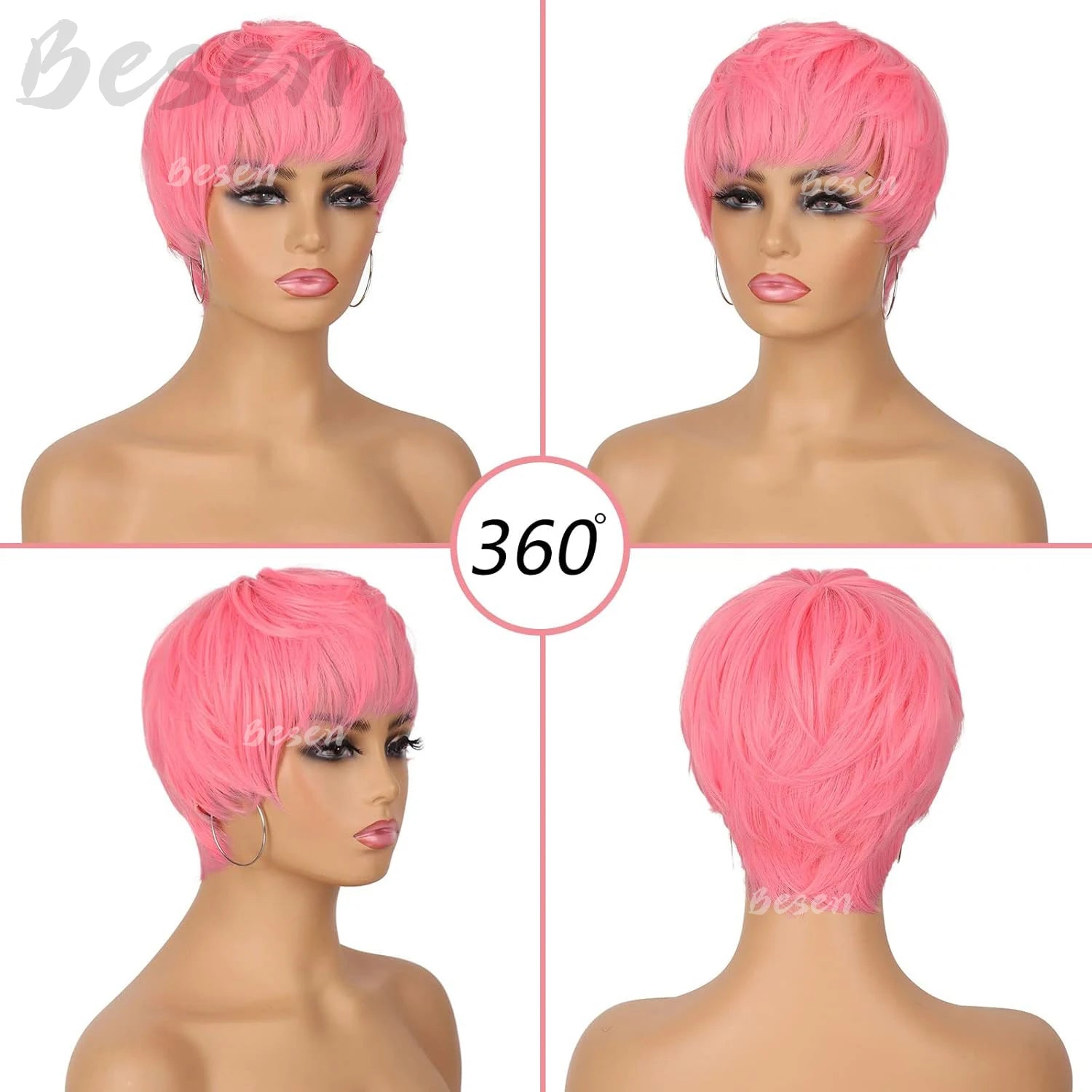 Synthetic Short Pixie Cut Wigs for Black White Women Short Layered Wigs Heat Resistant Colorful Cosplay Halloween Party Wigs
