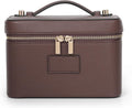 Luxury Leather Makeup Bag for Women – Portable Travel Cosmetic & Toiletry Organizer Vanity Case