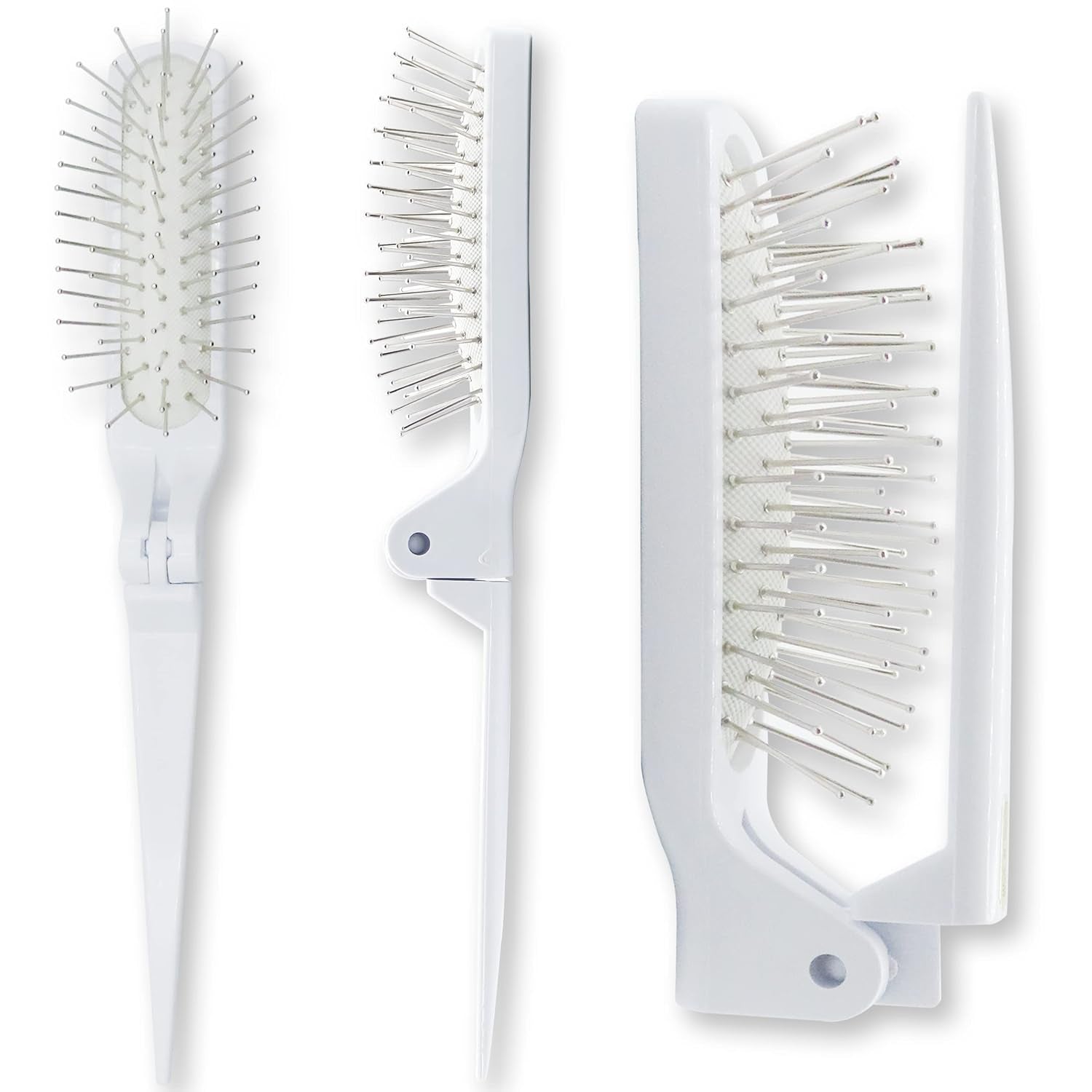 For a cleaner, professional Shopify product title, I’d use: Foldable Cushion Wig Brush – Portable Wire Bristle Detangling & Styling Tool for Wigs & Extensions