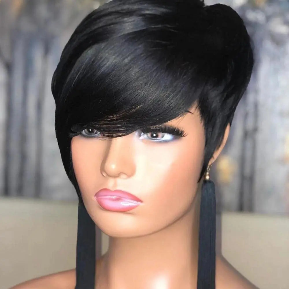 Short Black Wig Short Wavy Bob Hair Wigs Synthetic Bob Wigs for Black Women Short Hair Wigs for Black Womne Fashion Bob Wig