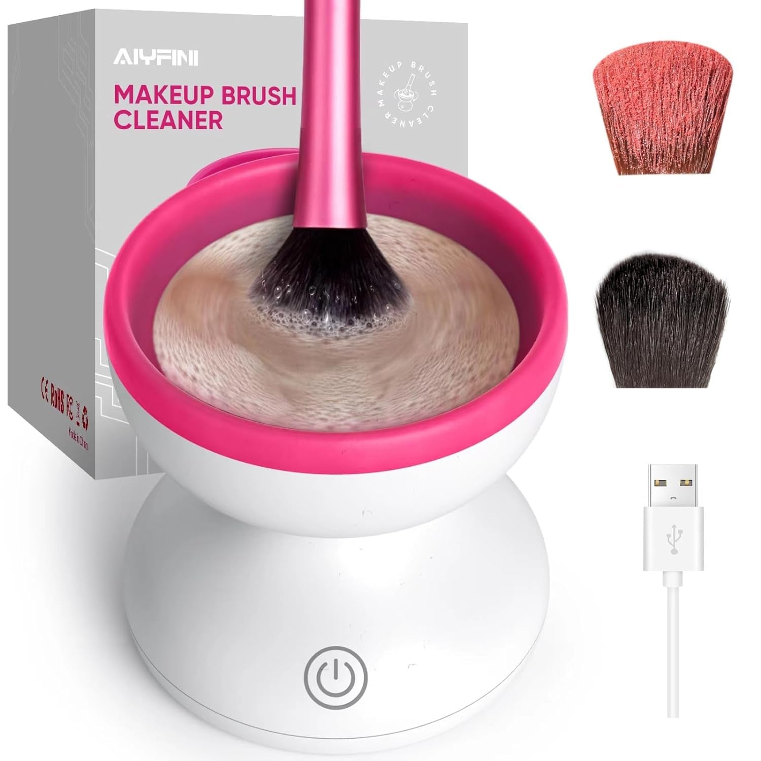 Anaya's Beauty Professional Electric Makeup Brush Cleaner – Automatic Brush Cleaning Machine for Foundation, Powder, Kabuki & Self-Tanner Brushes**