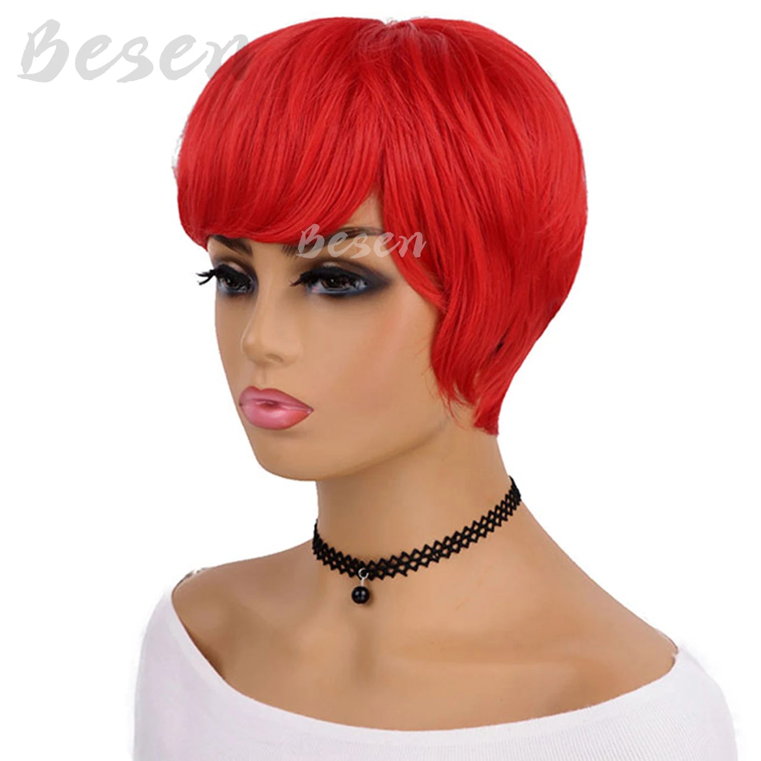 Synthetic Short Pixie Cut Wigs for Black White Women Short Layered Wigs Heat Resistant Colorful Cosplay Halloween Party Wigs