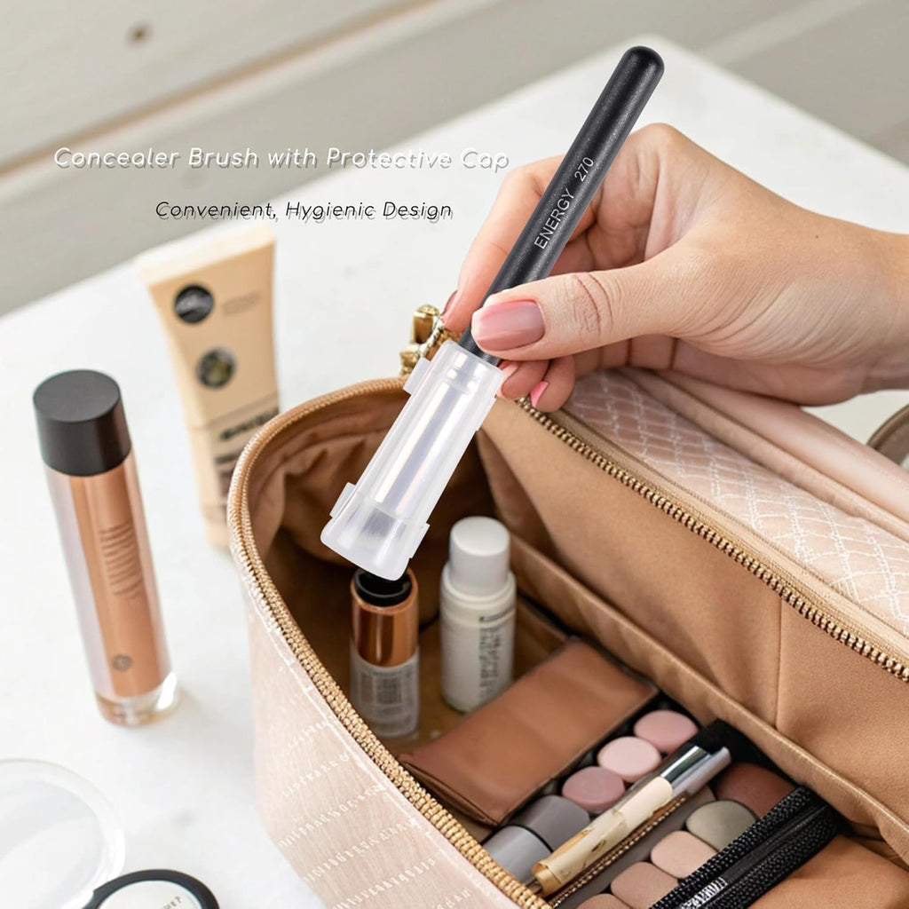 Foundation Brushes Set Professional under Eye Concealer Brushes Perfect for Blending Liquid Cream or Flawless Powder Cosmetics Buffing Stippling Concealer Premium Synthetic Bristles