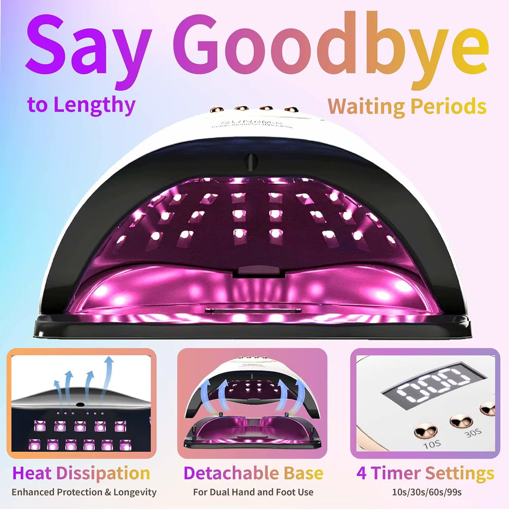 280W UV Lamp for Nails 66Leds Nail Lamp Dryer with 4Timer Gel Polish Drying Lamp Smart Sensor Gel Lamps Professional Nail Tools