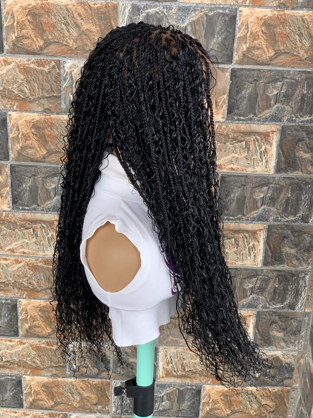 Tangle Free Boho Knotless Braided Wig Box Braids Full Lace Braids Wig Senegalese