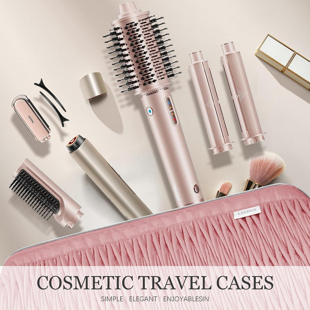 Anaya's Beauty Airwrap Travel Case for Shark Hair Dryer and Airstraight Flex Style Hair Attachment - Dark Pink Organizer for Curling Iron Accessories