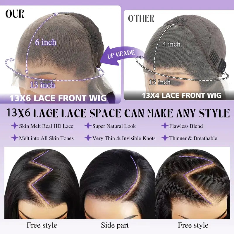 Women'S 30-Inch Pre-Colored #4 Chocolate Brown Synthetic Lace Front Wig - 13X6 HD Glueless Frontal with Pre-Plucked Baby Hair, Straight-Body Wave, Wigs for Women (Do Not Heat or Bleach)
