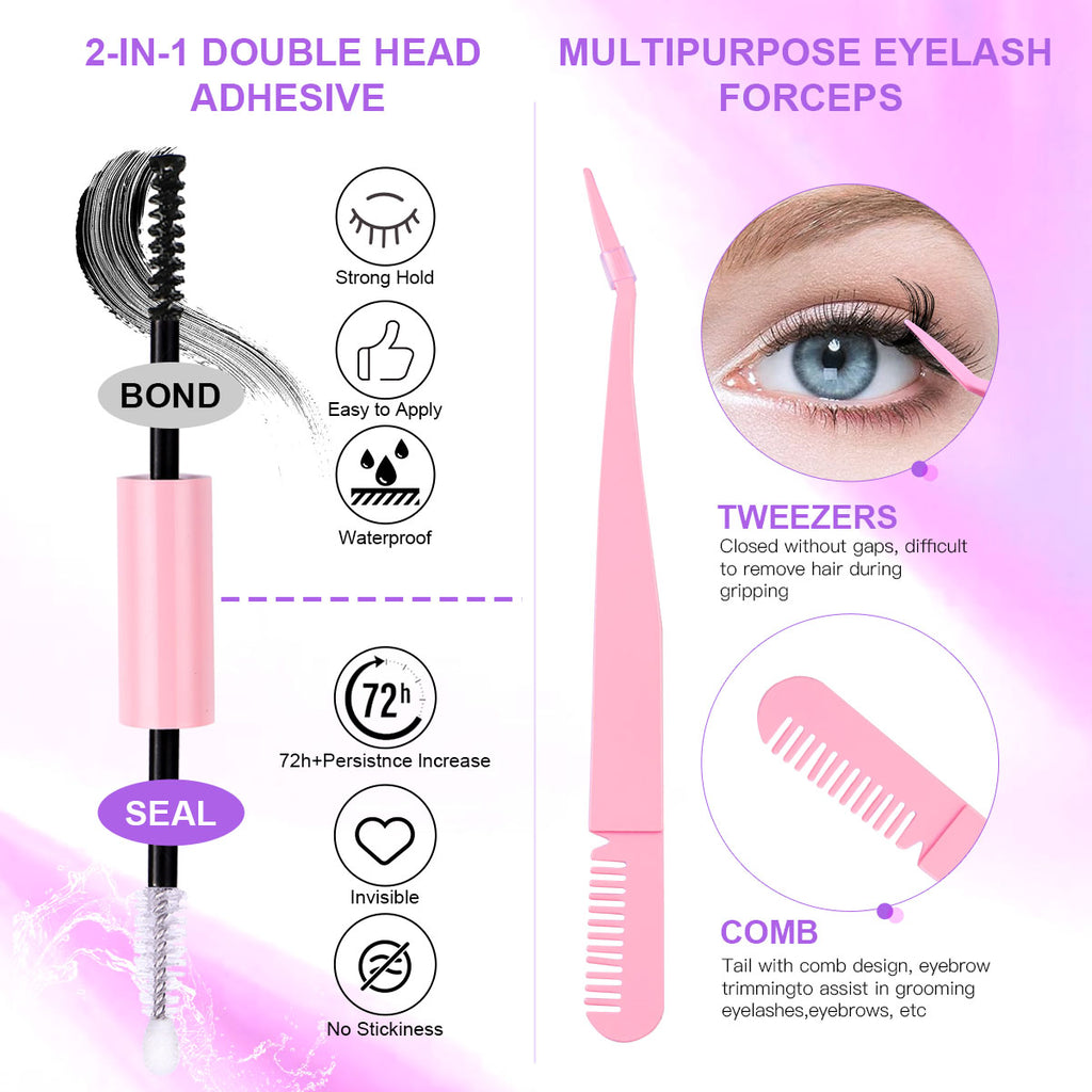 12 Rows Of 30D Plus 40D Clusters Of 240 Segmented Lashes Set - Anaya Beauty