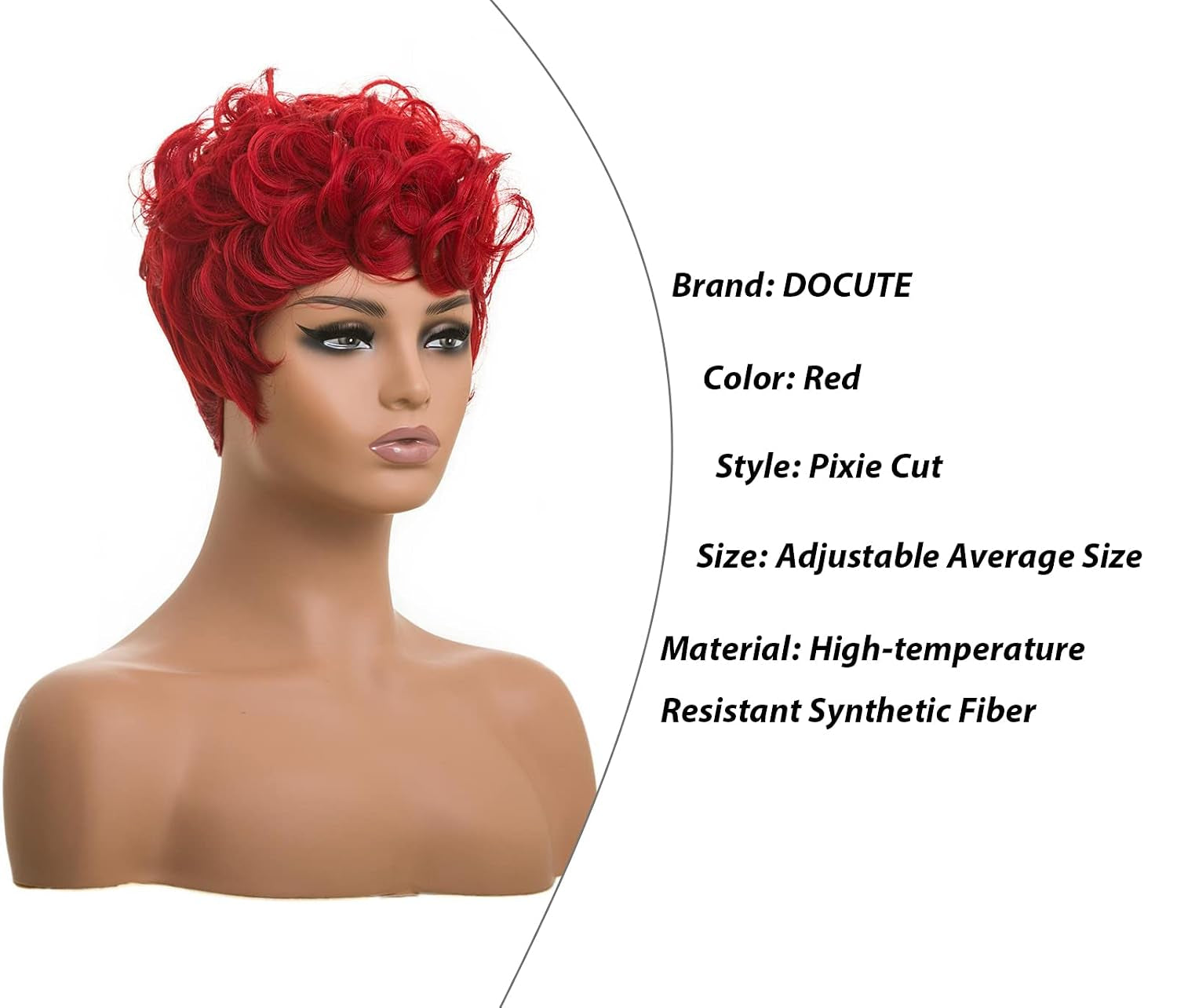 Natural Red Curly Layered Pixie Cut Wig with Bangs | Lightweight and Breathable Daily Wear for an Authentic Appearance