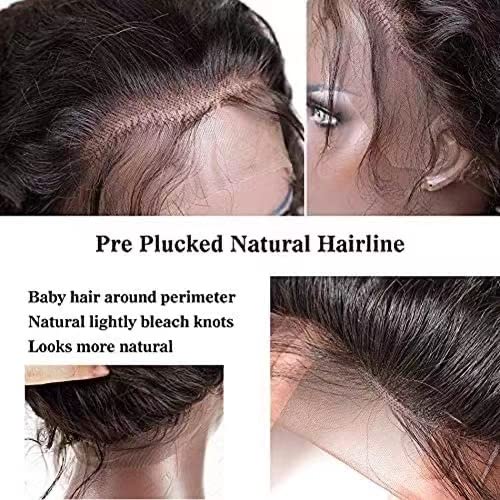 13X4 Lace Front Human Hair Wig - Pre-Plucked 180 Density Brazilian Wet and Wavy Style for Black Women, Glueless Curly Lace Frontal in Natural Color (28 Inch)