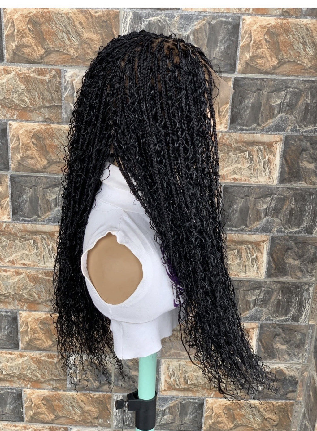 Boho Kntoless Braided Wig  Box Braids Full Lace Braide