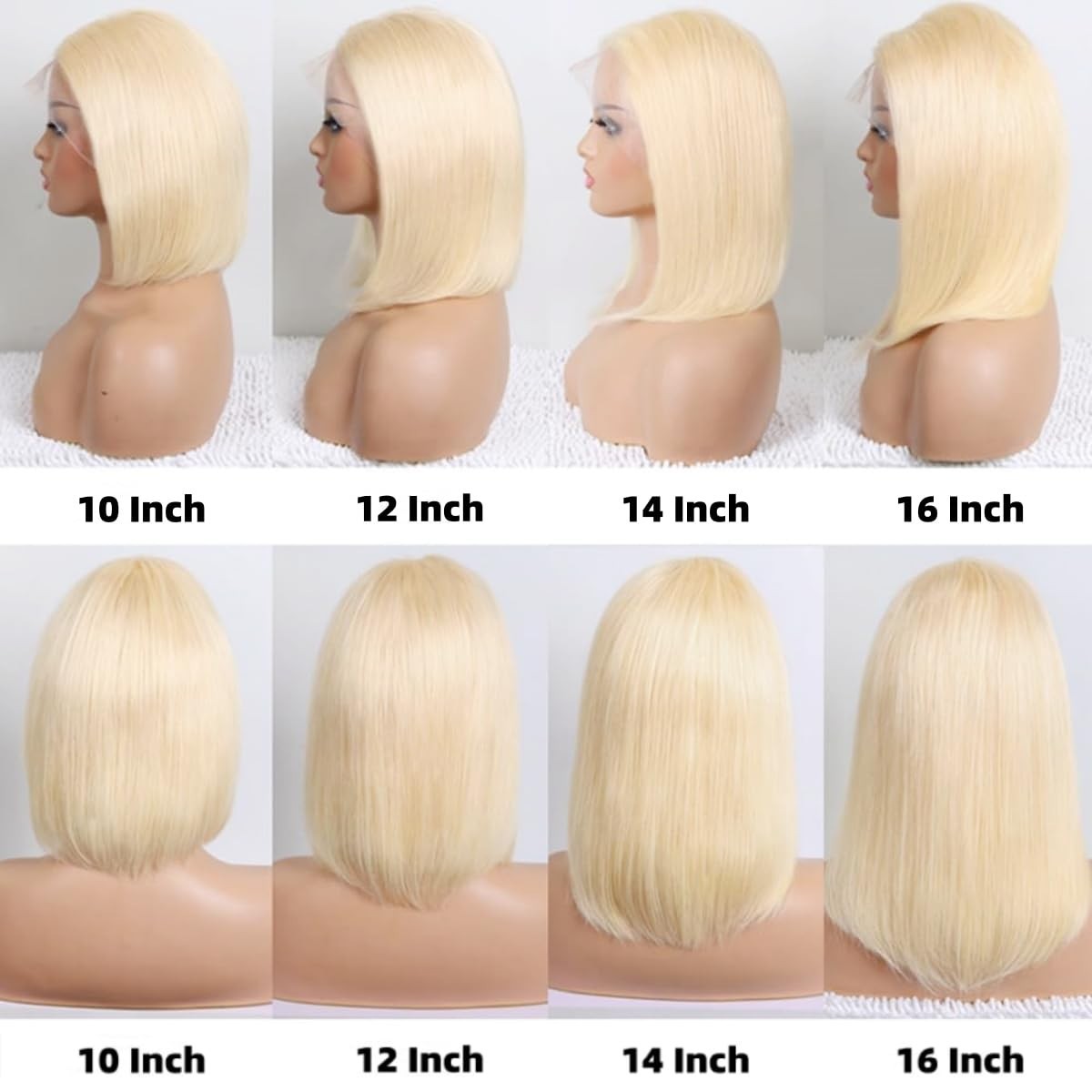 Blonde Bob Wig Human Hair Straight 613 Bob Wig Human Hair 12 Inch 180 Density 61