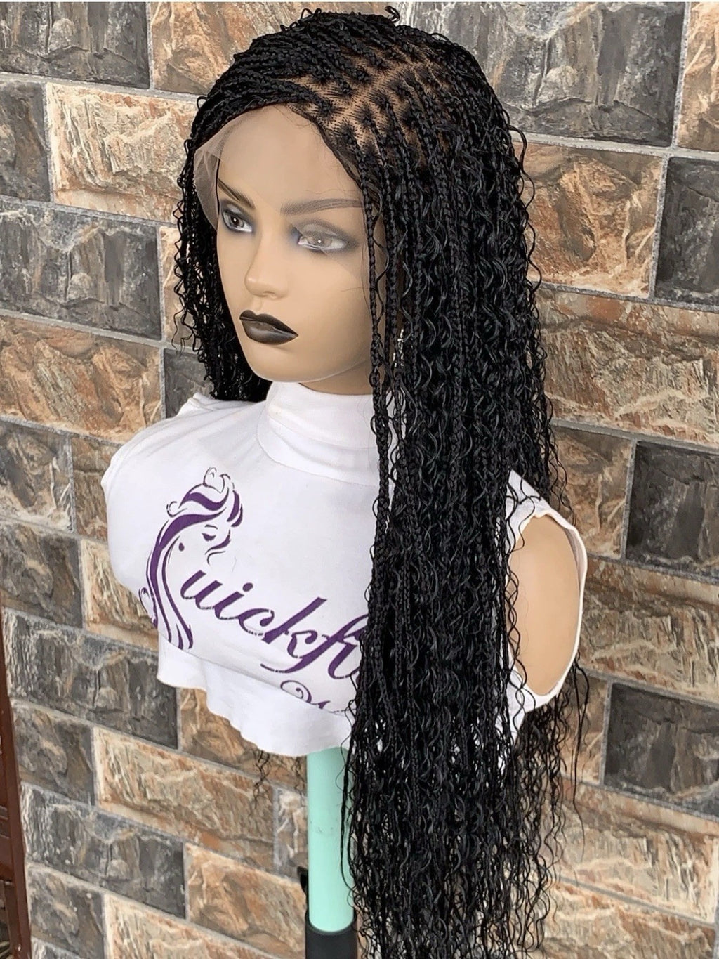 Boho Kntoless Braided Wig  Box Braids Full Lace Braide