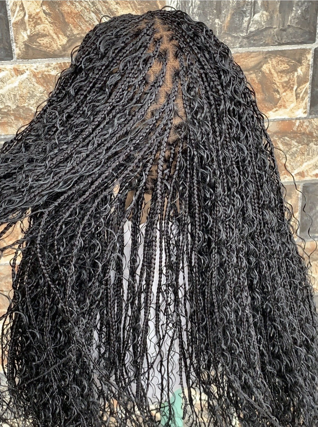 Boho Kntoless Braided Wig  Box Braids Full Lace Braide