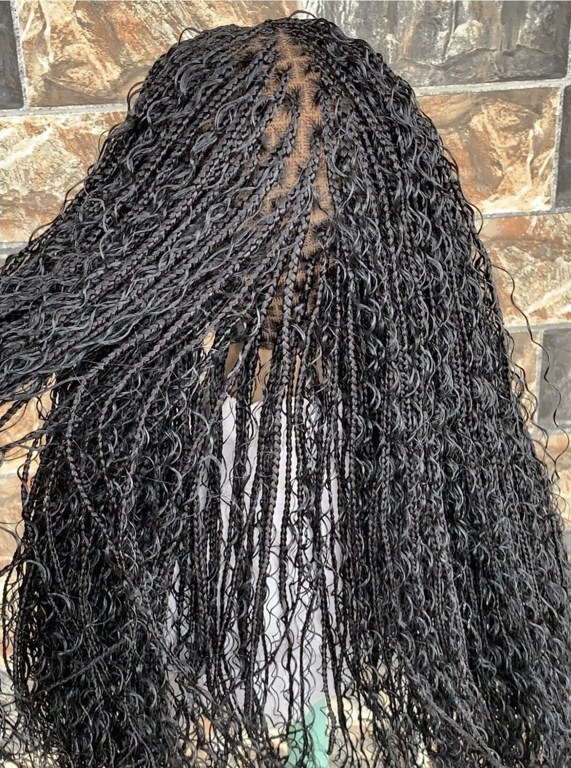 Boho Kntoless Braided Wig  Box Braids Full Lace Braide