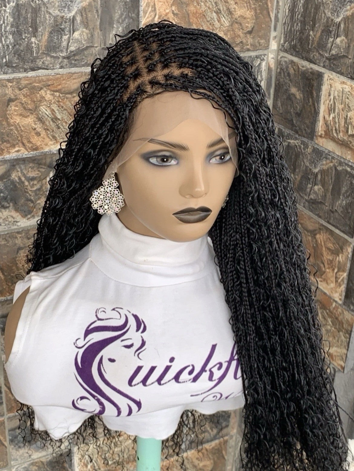 Boho Kntoless Braided Wig  Box Braids Full Lace Braide