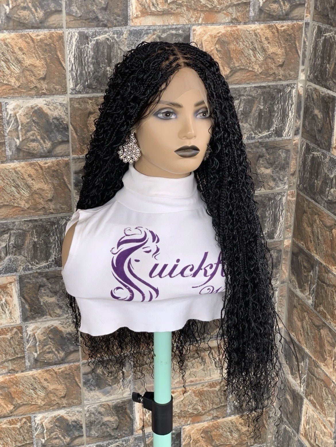 Boho Kntoless Braided Wig  Box Braids Full Lace Braide