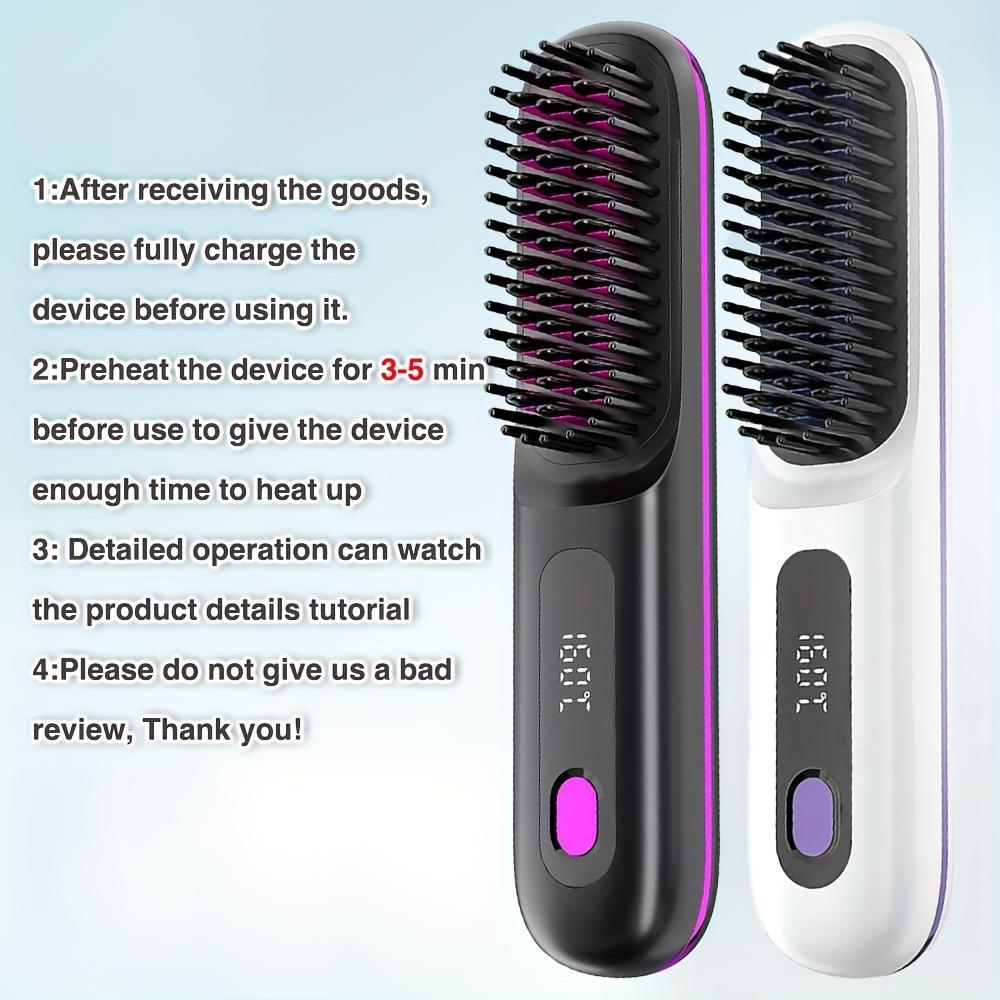 USB Wireless Household Electric Hair Straightening Comb for Both Straightening and Curling - Anaya Beauty