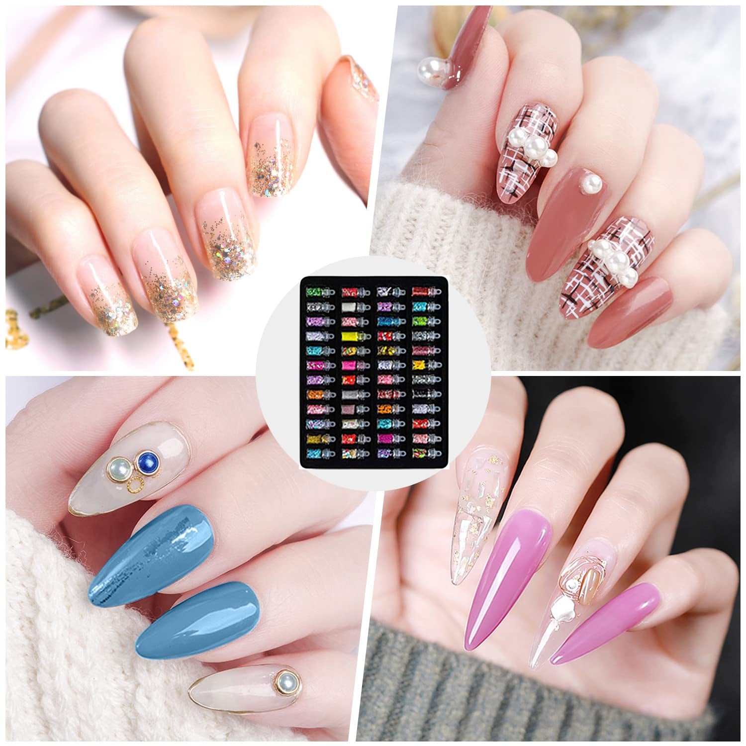 Complete Nail Studio Set with 48W UV LED Lamp, 22Pcs Nail Polish with Base Coat and Top Coat, 3 Colors Extension Poly Nail Gel Set，Nail Drill & More,Professional Manicure Tool for Home DIY Salon