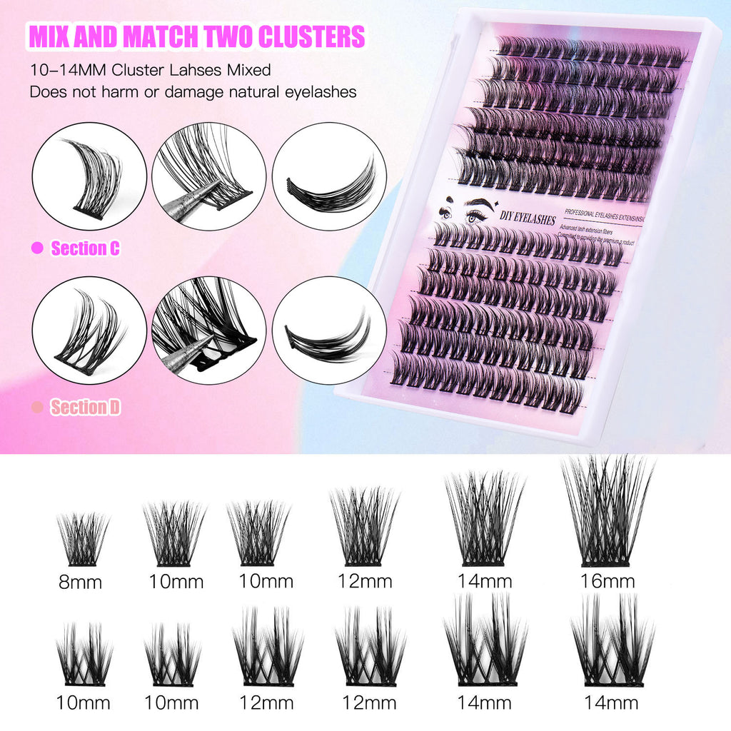 12 Rows Of 150 Segmented Lashes In Clusters - Anaya Beauty
