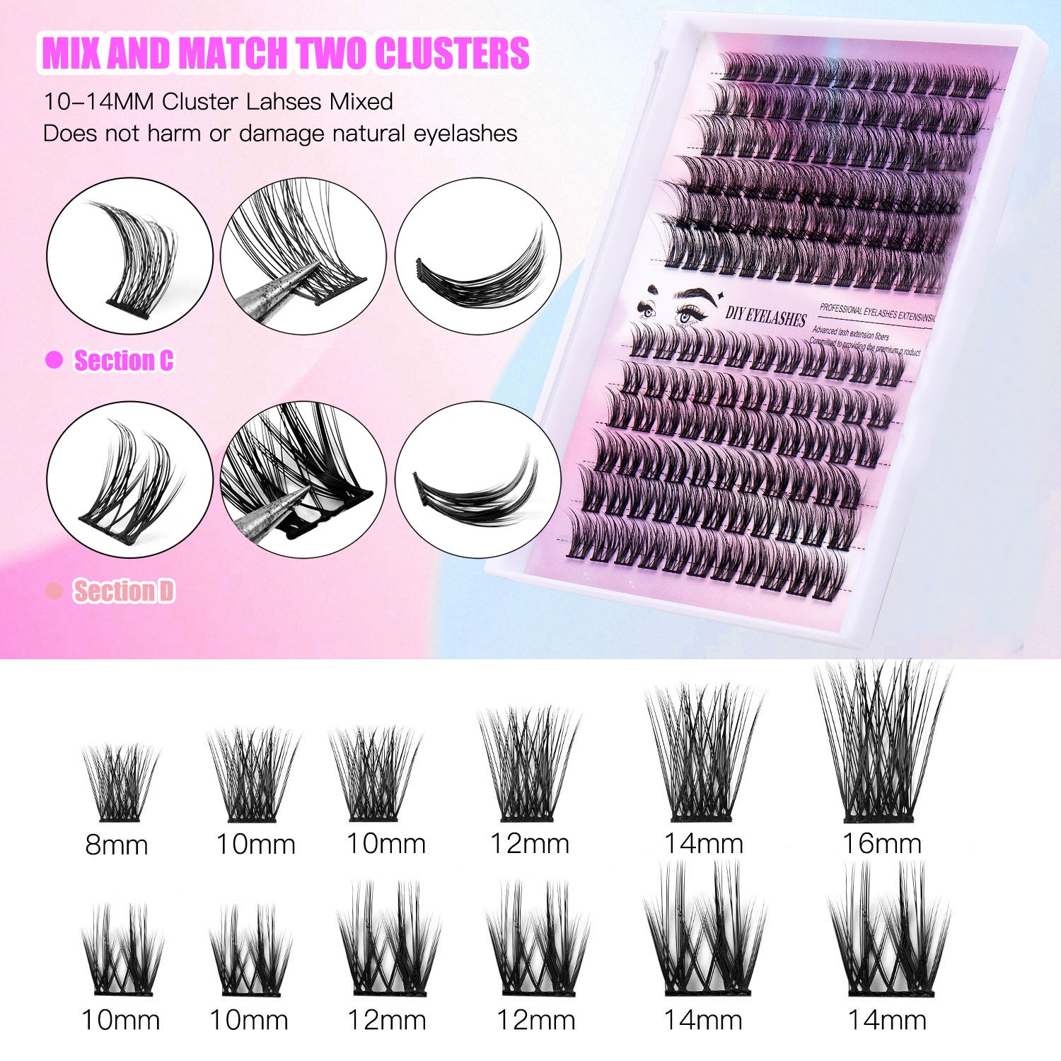 12 Rows Of 150 Segmented Lashes In Clusters - Anaya Beauty