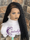 Tangle Free Boho Knotless Braided Wig Box Braids Full Lace Braids Wig Senegalese