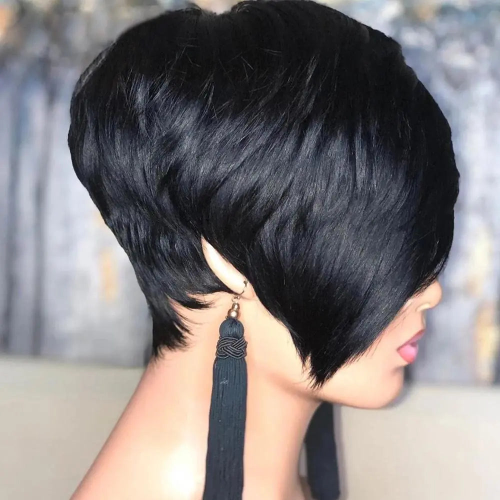 Short Black Wig Short Wavy Bob Hair Wigs Synthetic Bob Wigs for Black Women Short Hair Wigs for Black Womne Fashion Bob Wig
