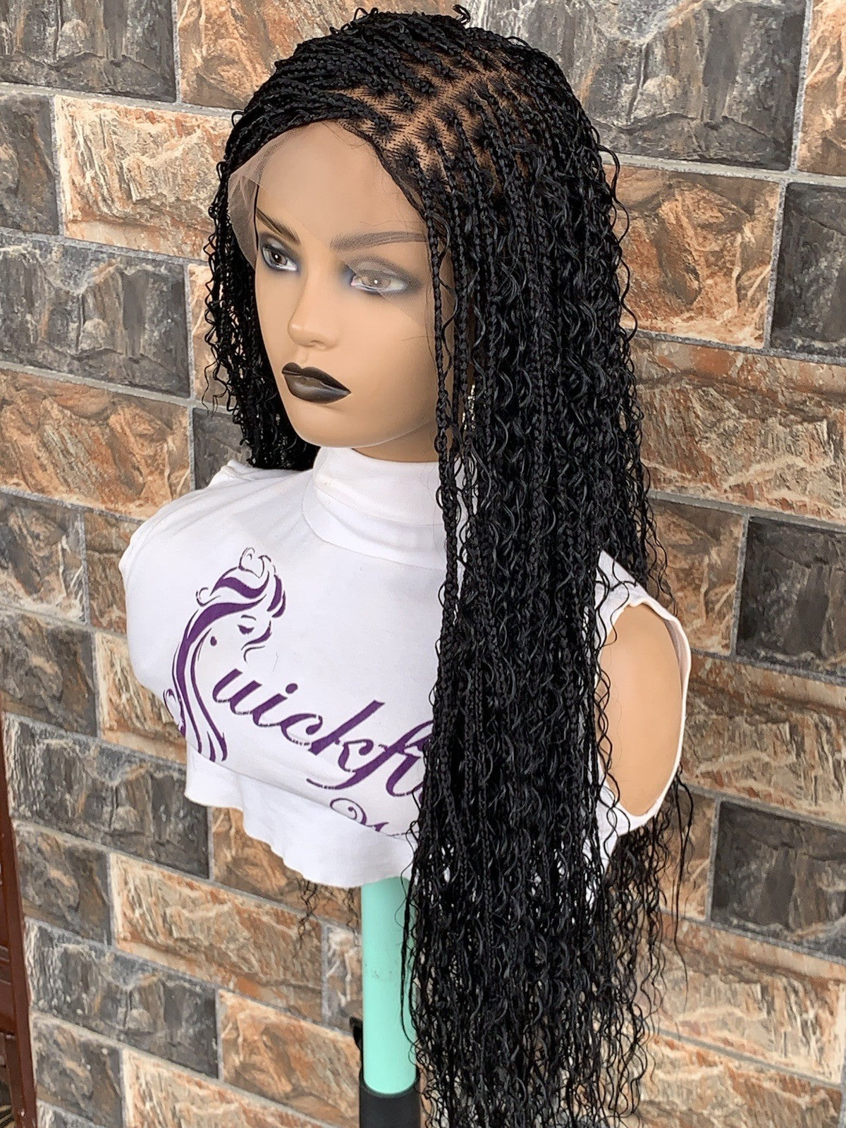 Tangle Free Boho Knotless Braided Wig Box Braids Full Lace Braids Wig Senegalese