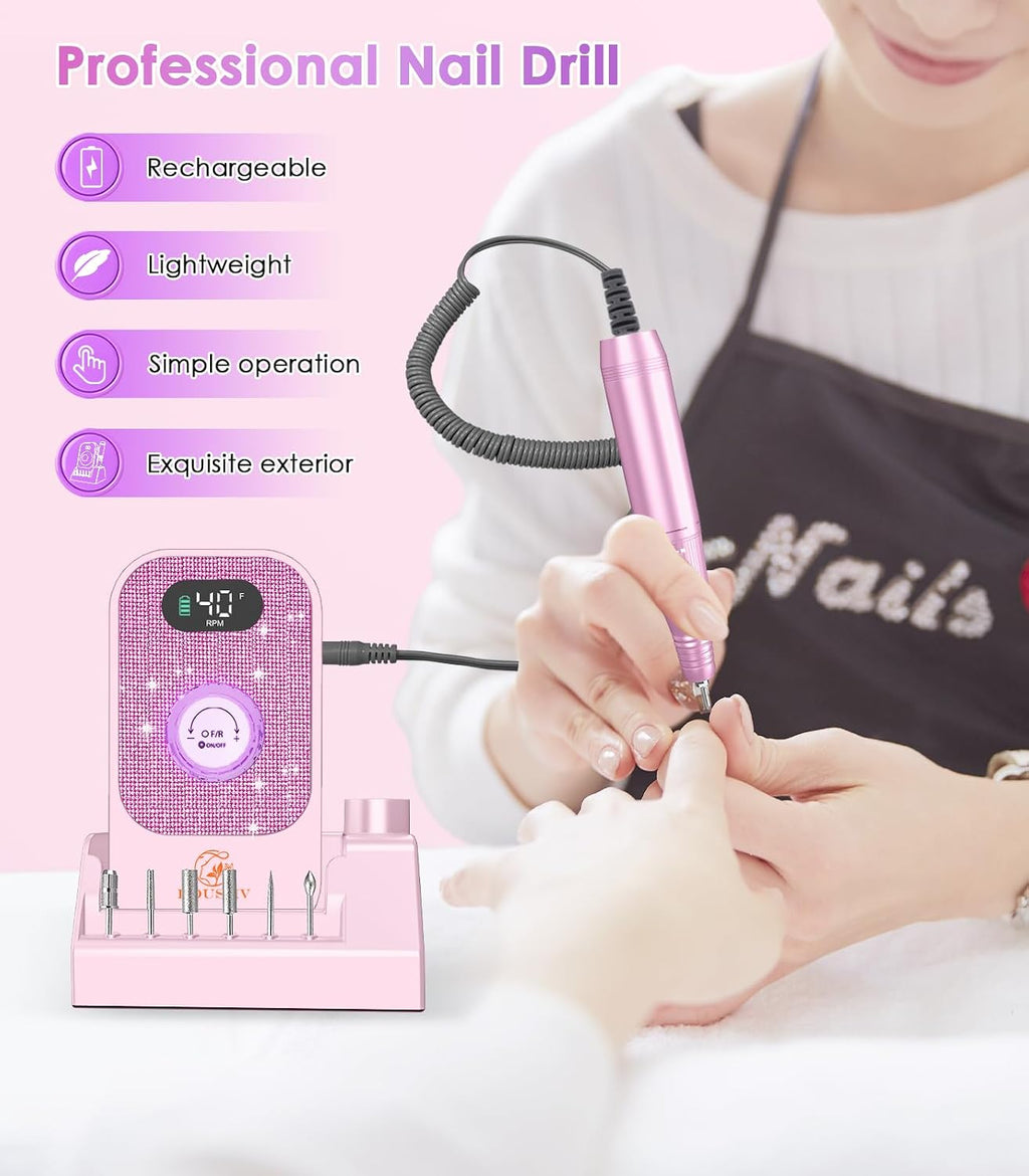 Portable Nail Drill Electric File: Professional File Machine 40000RPM
