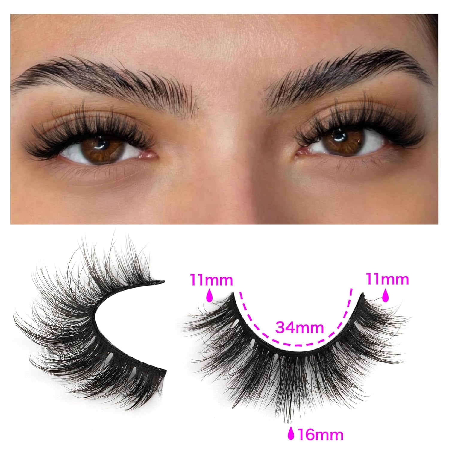 14 Pairs Wispy Mink Lashes False Eye Lashes Natural Look 5D Volume 16Mm Fake Eyelashes Pack by
