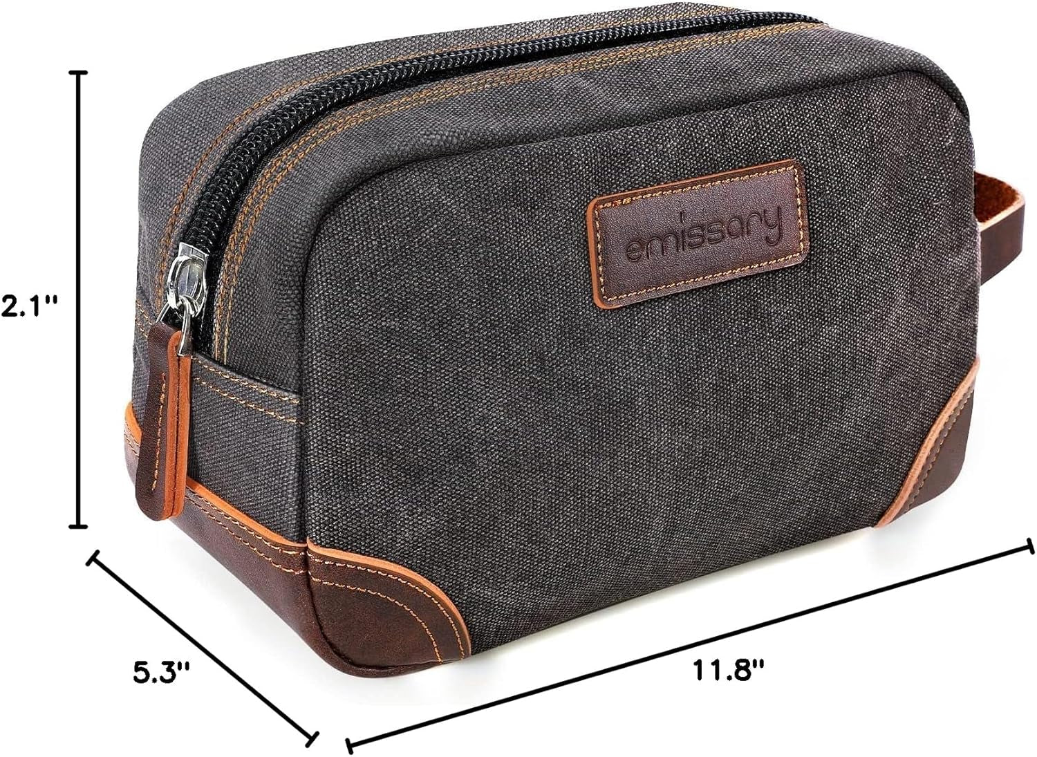 Men'S Canvas Travel Toiletry Bag, Leather Dopp Kit - Gray | Durable Canvas & PU Leather, Water-Resistant Lining, Side Handle; Roomy Men'S Dopp Kit for Travel & Gym