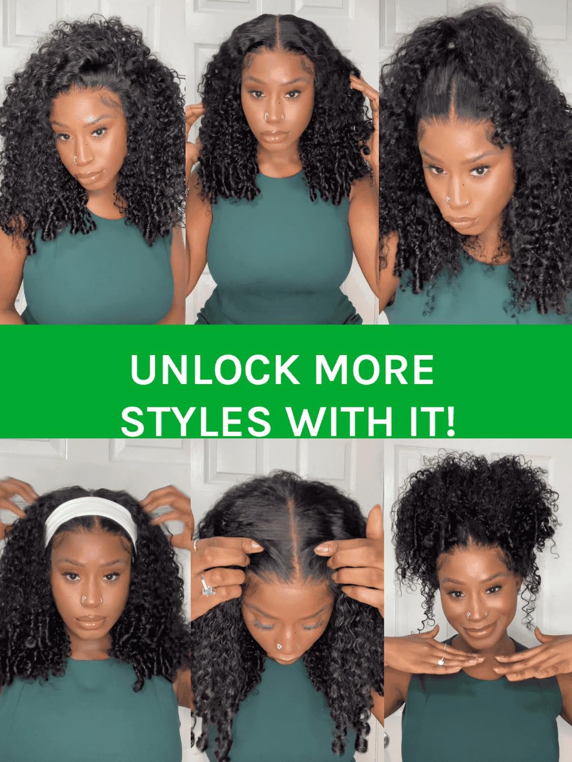 Burmese Curly Glueless Wigs Human Hair with Finger Coil 16” | No Slip Drawstring Wig 7X5 Bye Bye Knots Lace Closure for Women Beginners Pre Cut/Plucked/Bleached Ready to Go Natural Black