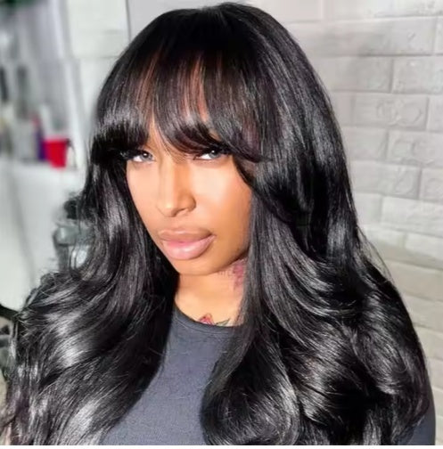 13x5 Body Wave Lace Front Wig with Bangs - Anaya Beauty