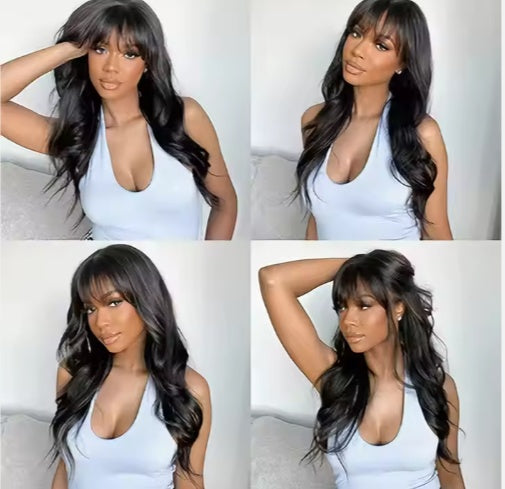 13x5 Body Wave Lace Front Wig with Bangs - Anaya Beauty