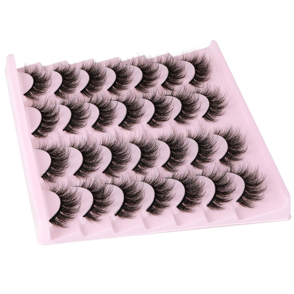 14 Pairs Wispy Mink Lashes False Eye Lashes Natural Look 5D Volume 16Mm Fake Eyelashes Pack by