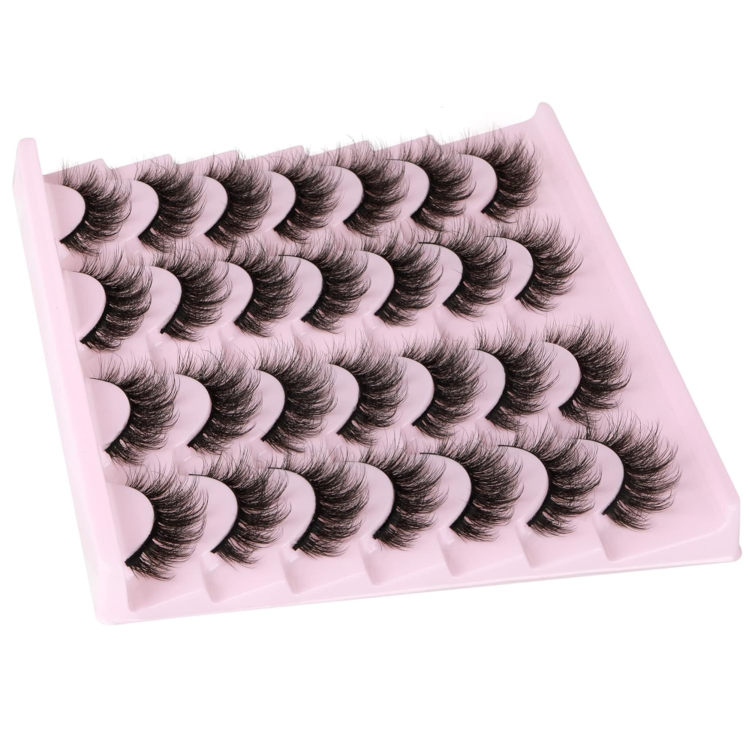 14 Pairs Wispy Mink Lashes False Eye Lashes Natural Look 5D Volume 16Mm Fake Eyelashes Pack by