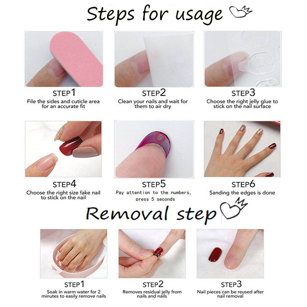Press on Nails Medium Long Rhinestone Pink Fake Nails Square Bling Glossy 3D False Nail Tips Artificial Nails Finger Manicure for Women and Girls-24Pcs