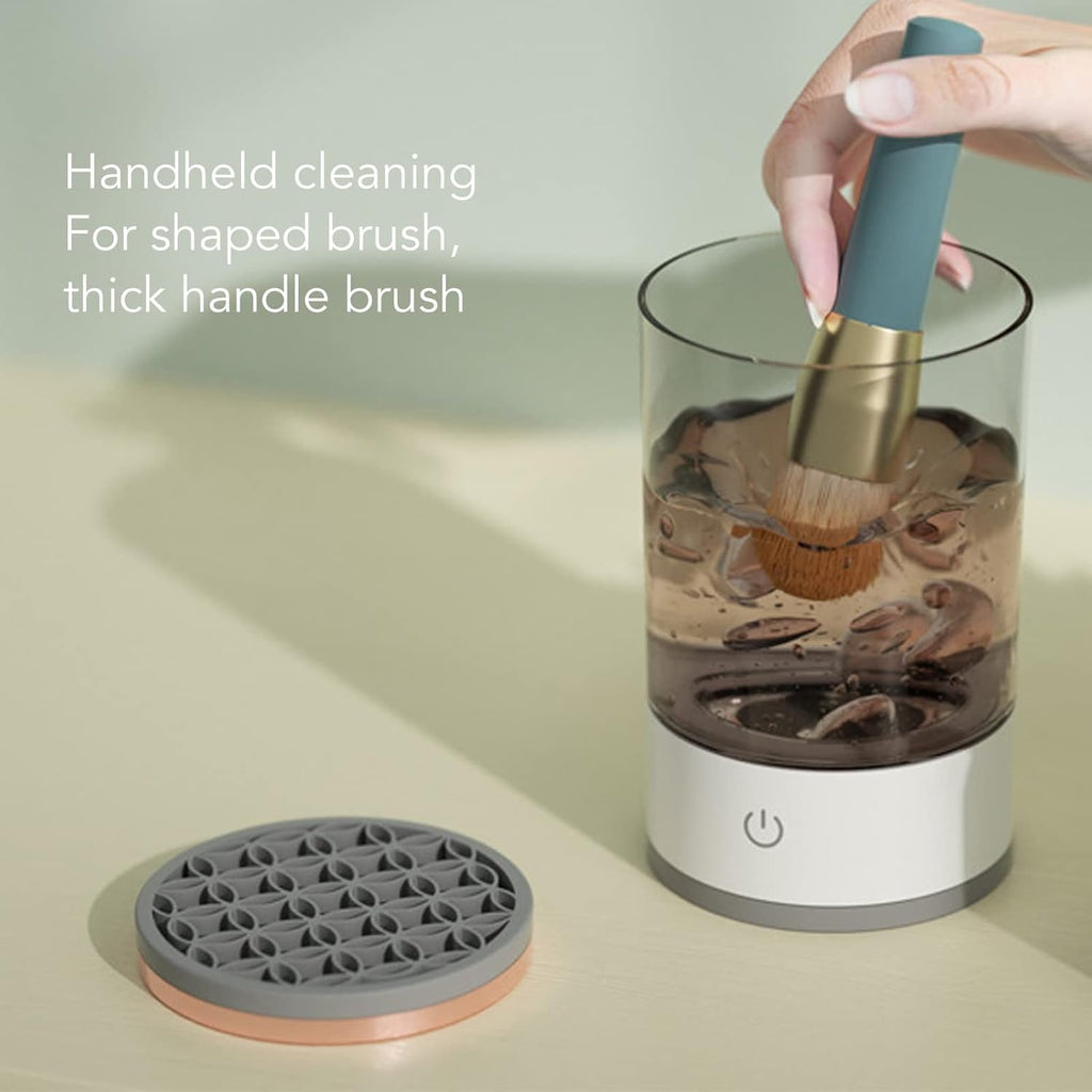 Anaya's Beauty Automatic Electric Makeup Brush Cleaner – Professional Cosmetic Brush Washing Machine with Silicone Cleaning Pad