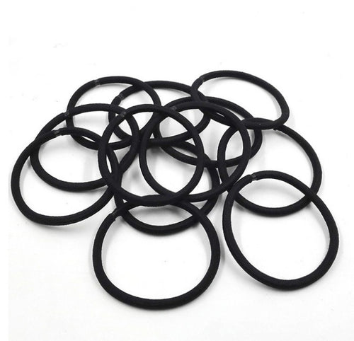 100Pcs Black Elastic Hair Ties - Anaya Beauty