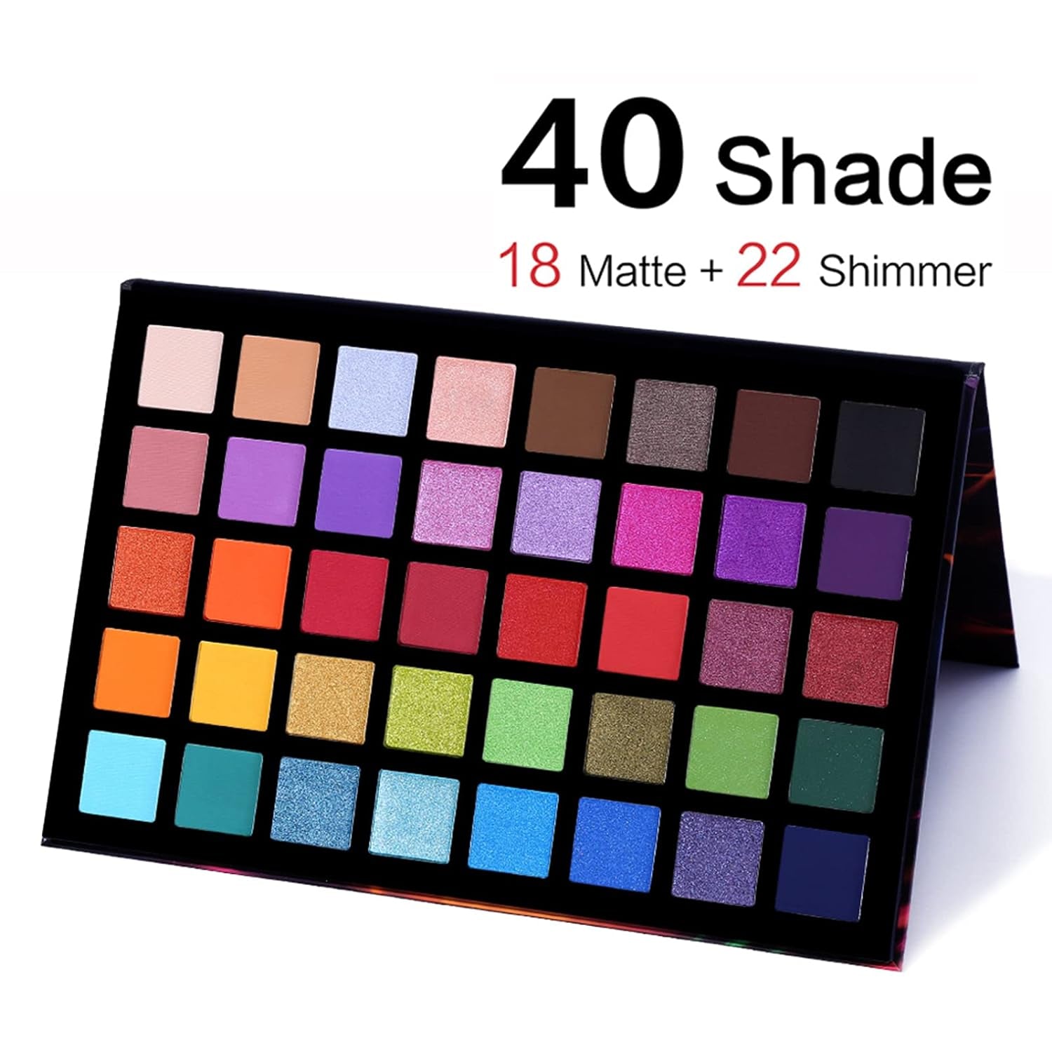 Professional 40-Color Eyeshadow Palette - Matte and Shimmer Finishes, Highly Pigmented, Long-Lasting, Waterproof Makeup Powder
