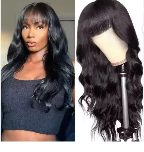 13x5 Body Wave Lace Front Wig with Bangs - Anaya Beauty