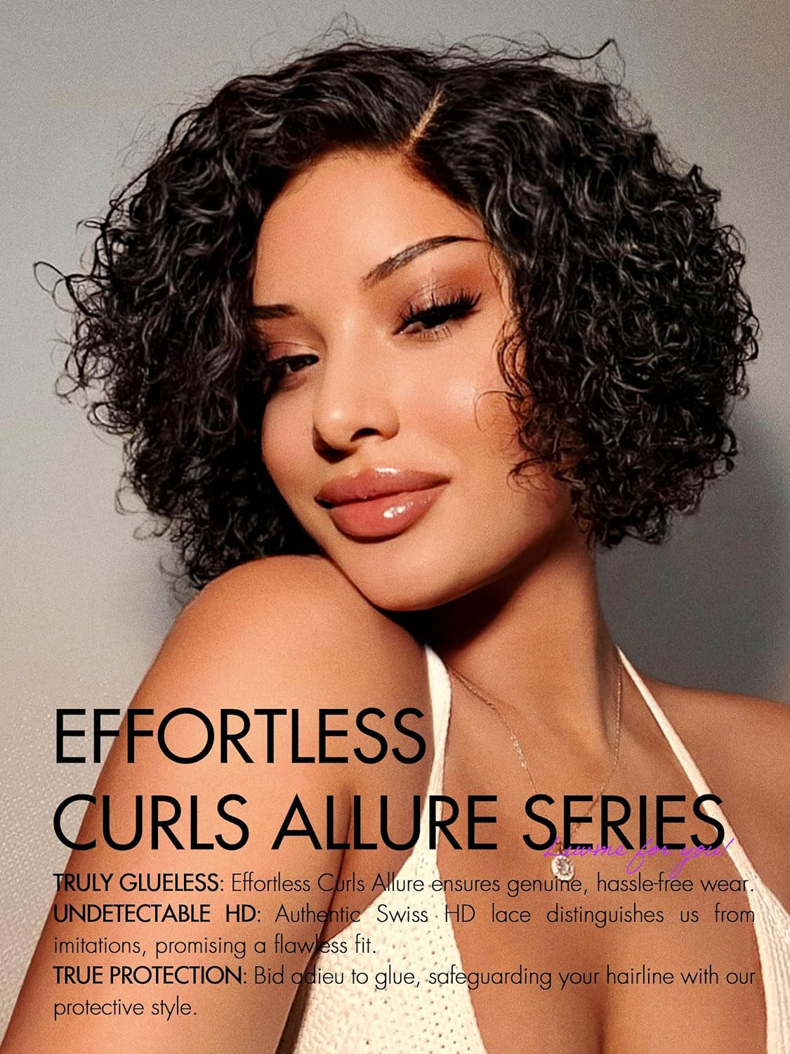 8" Curly Glueless without Spray Wigs Human Hair Pre Cut/Plucked, Undetectable HD Lace Wig Ready to Go Lace Bob Wig Short Curly 180 Density