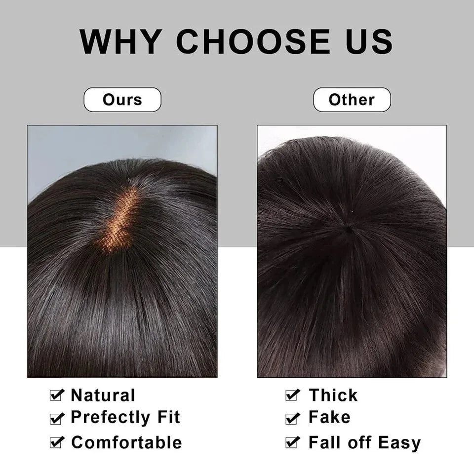 Bone Straight Short Bob Wig with Bangs Brazilian Glueless Wig Remy Hair 3X1 Lace Middle Part Wig Human Hair for Black Women