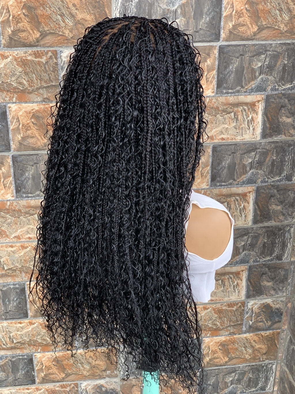 Tangle Free Boho Knotless Braided Wig Box Braids Full Lace Braids Wig Senegalese